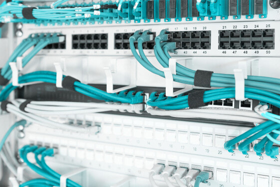 DIGITUS Cable routing panel with cable routing brackets for 483 mm (19") cabinets, 1U