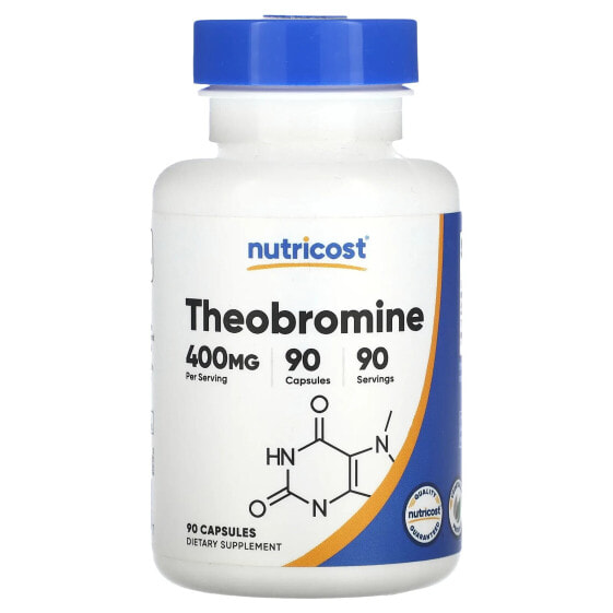 Витамин и минерал Theobromine 400 мг, 90 капсул Nutricost