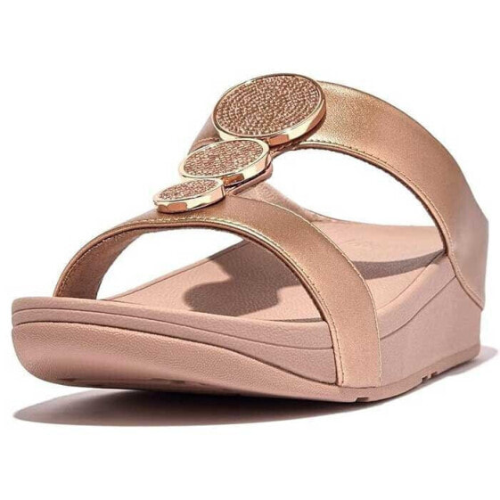 FITFLOP Halo Bead-Circle Metallic H-Bar Slides