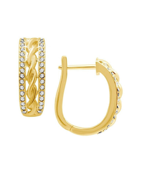 Silver or Gold Plated Twist Center Hinge Hoop Earrings