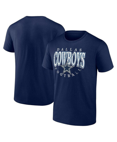 Men's Navy Distressed Dallas Cowboys Game Of Inches T-shirt