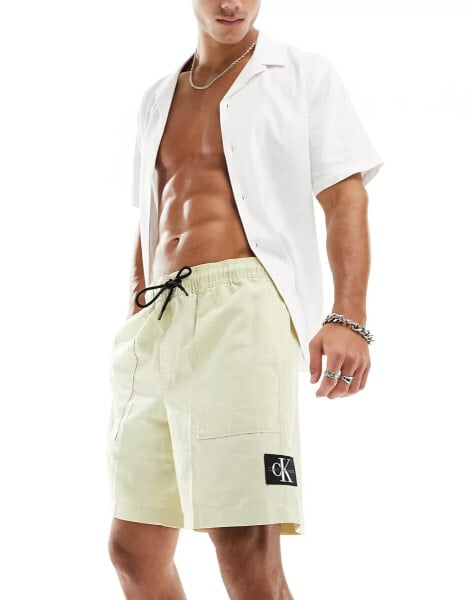 Calvin Klein Jeans linen shorts in green