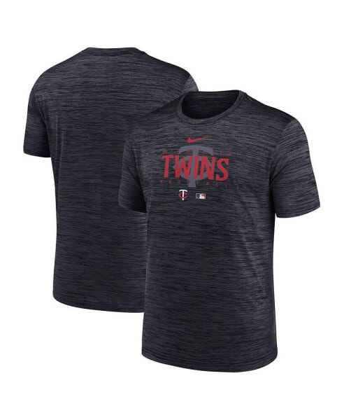 Men's Minnesota Twins Charcoal Authentic Collection Velocity Performance Practice T-shirt