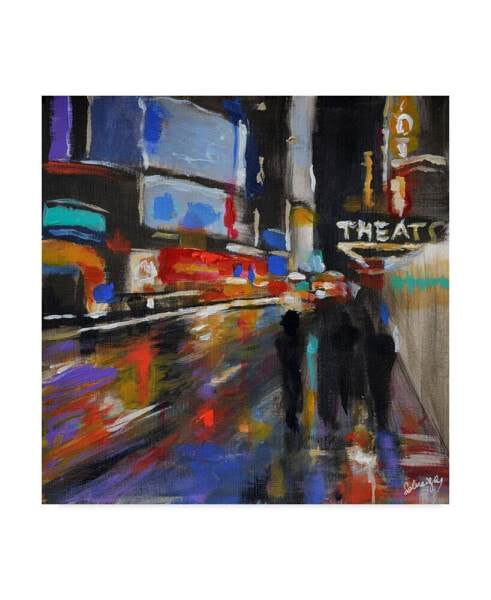 Solveiga 'Broadway At Night' Canvas Art - 14" x 14"