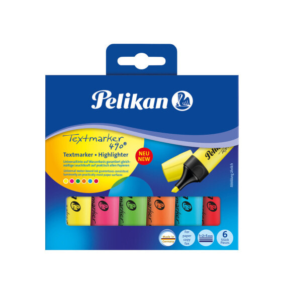 Pelikan Textmarker 490 - 6 pc(s) - Multicolor - Multi - Water-based ink - Box