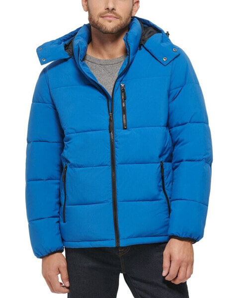 Men's Stretch Hooded Puffer Jacket, Created for Macy's