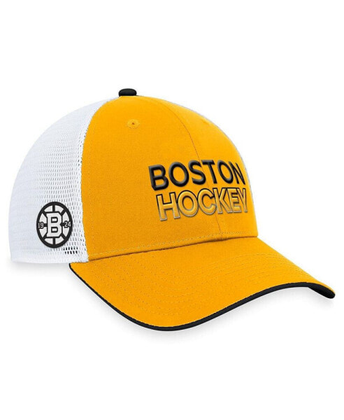 Branded Men's Gold Boston Bruins Alternate Authentic Pro Trucker Adjustable Hat