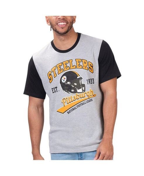 Men's Heather Gray Pittsburgh Steelers Black Label T-shirt