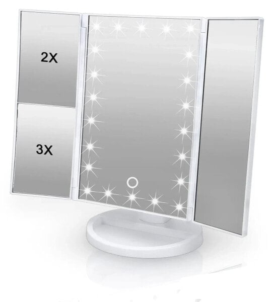 Зеркало интерьерное Intirilife с LED, 180° вращение, три уровня увеличения