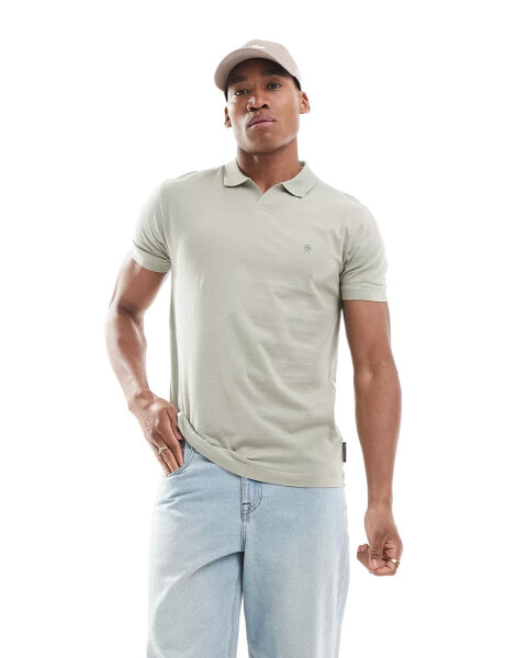 French Connection trophy neck polo in sage