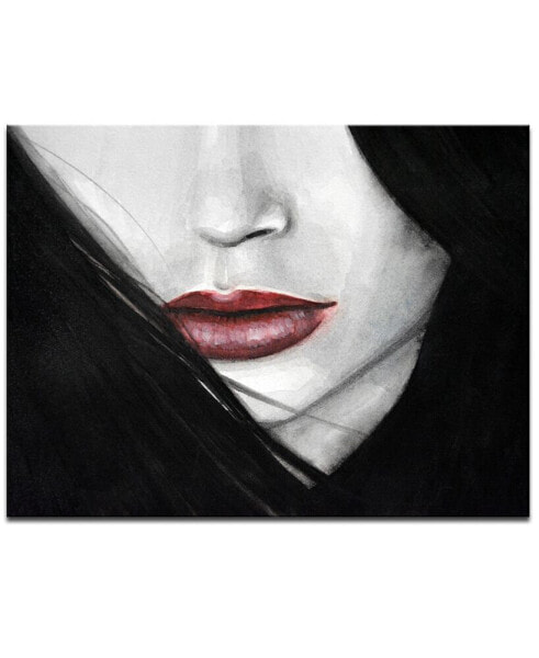 'Temptation IV' Mouth Profile Canvas Wall Art, 20x30"