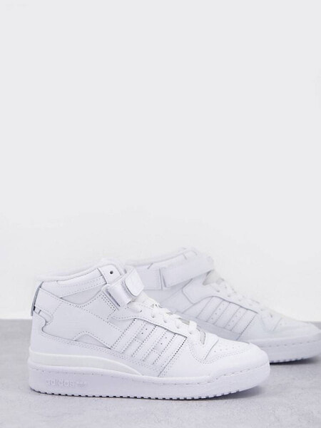 adidas Originals Forum Mid trainers in triple white