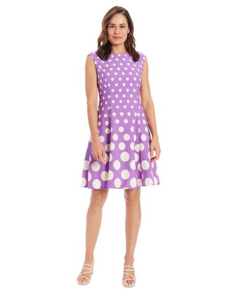 Petite Polka-Dot Fit & Flare Dress