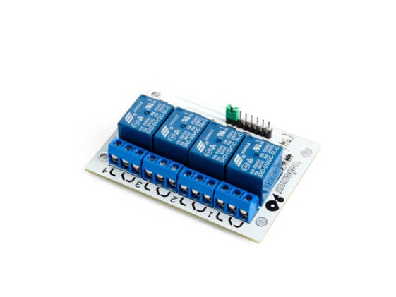 Whadda 4 CHANNEL RELAY MODULE - Relay module - Blue - White - 75 mm - 55 mm - 19 mm - 61 g