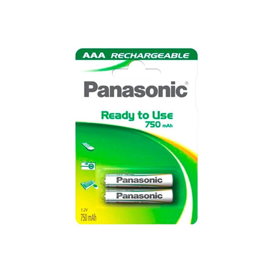 PANASONIC 1x2 NiMH Micro AAA 750mAh Ready To Use Batteries