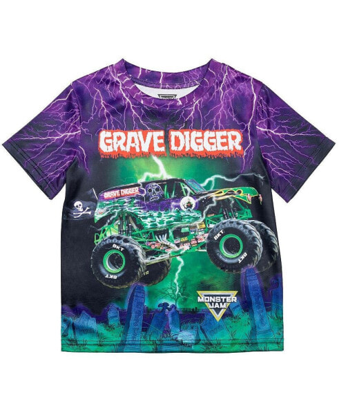 Toddler Boys T-Shirt to Grave Digger El Toro Loco Megalodon