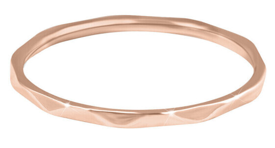 Кольцо Troli с золотым покрытием и изящным дизайном Rose Gold.