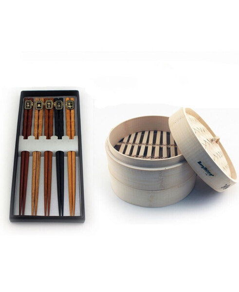 Bamboo 11-Pc Steamer & Chopstick Set