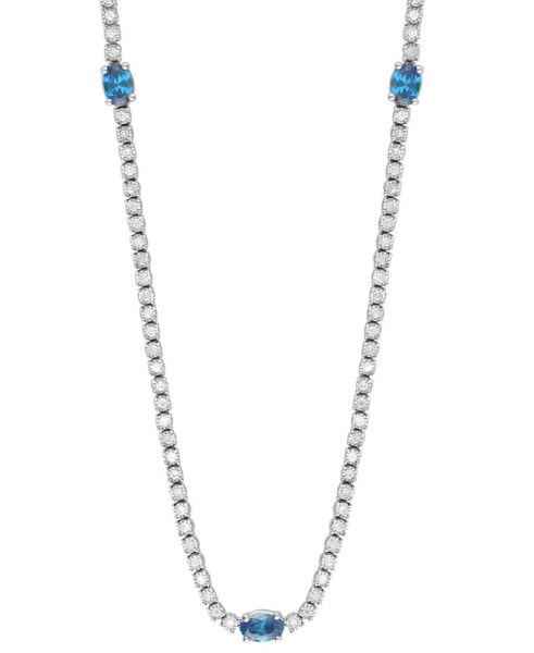 Amethyst (1-1/4 ct. t.w.) & Diamond (1-1/2 ct. t.w.) 18" Tennis Bracelet in Sterling Silver (Also in Blue Topaz, Garnet, & Citrine)
