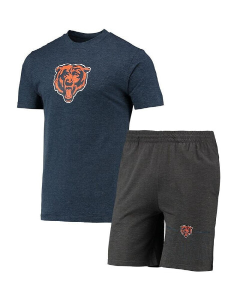Men's Charcoal, Navy Chicago Bears Meter T-shirt and Shorts Sleep Set