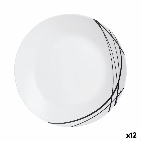 Тарелка двухцветная Arcopal Domitille Negro стеклянная 25 см (12 штук)