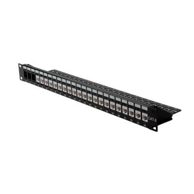 ROLINE Keystone 19'' Module frame Cat.5/Cat.6 - 24 Ports - blank - unshielded black - Black - Krone LSAplus