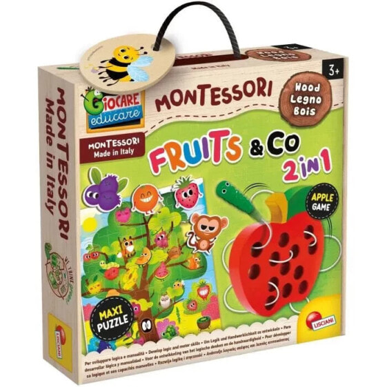 Obst & Co 2 in 1 Lernspiel aus Holz basierend auf der Montessori-Methode LISCIANI