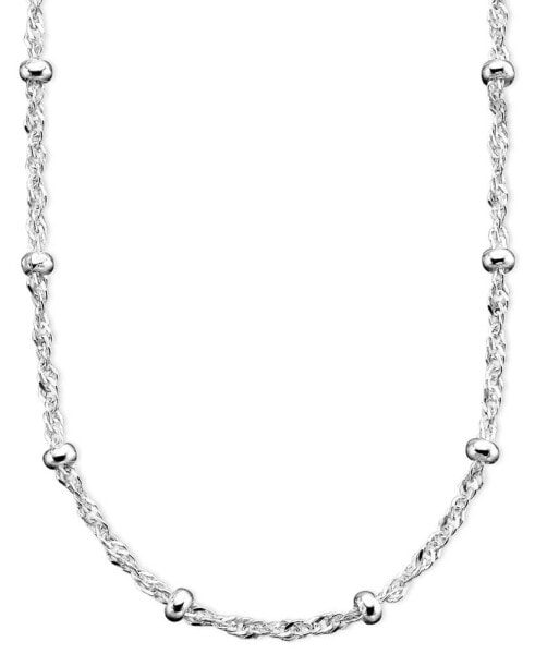 Giani Bernini small Beaded Singapore 18" Chain Necklace in 18k Gold-Plated Sterling Silver, Created for Macy's