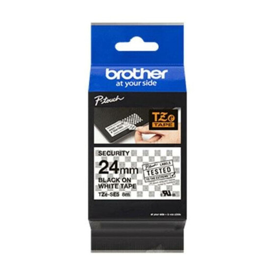 Laminated Tape for Labelling Machines Brother TZE-SE5 Black Black/White 24 mm