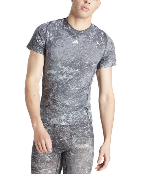 Men's Tech-Fit Moisture-Wicking Swirl Compression T-Shirt
