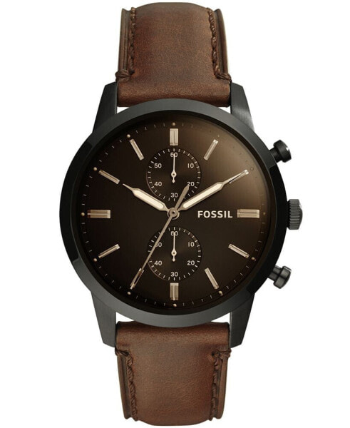 Men's Chronograph Townsman Brown Leather Strap Watch 44mm