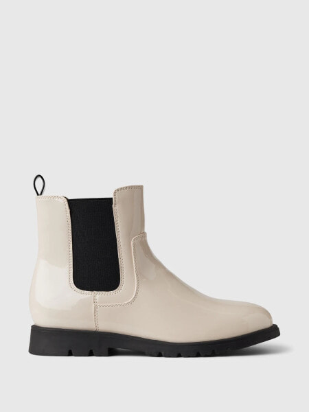 Kids Vegan Patent Leather Chelsea Boots