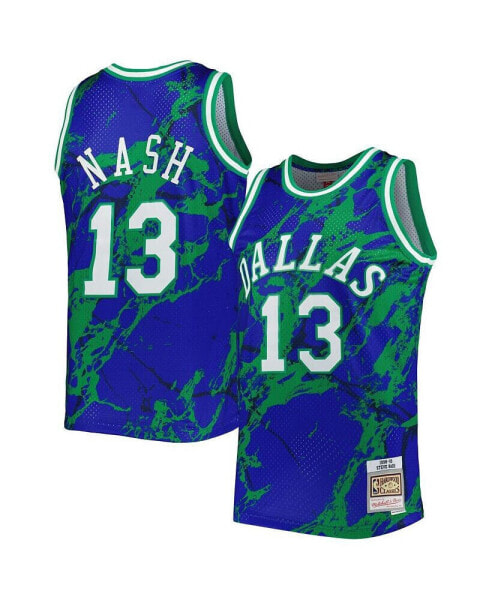 Men's Steve Nash Blue Dallas Mavericks 1998-99 Hardwood Classics Marble Swingman Jersey