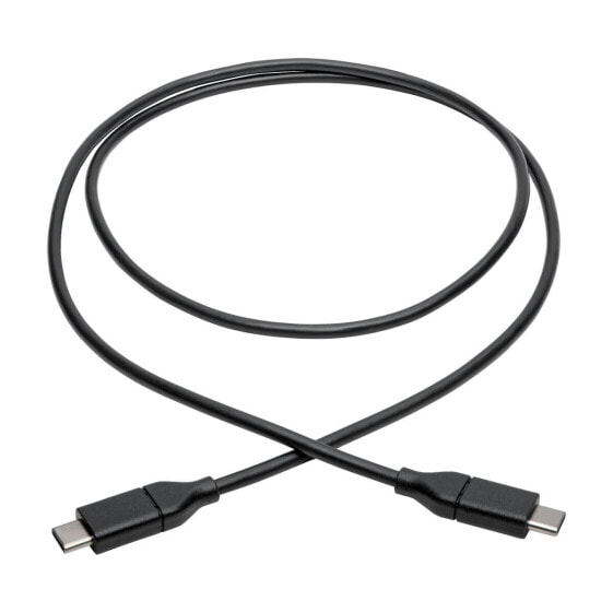 Tripp U040-003-C-5A USB-C Cable (M/M) - USB 2.0 - 5A (100W) Rated - 3 ft. (0.91 m) - 0.914 m - USB C - USB C - USB 2.0 - Male/Male - Black