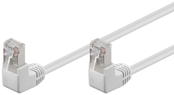 Wentronic CAT 5e Patch Cable 2x 90° Angled - F/UTP - white - 2 m - 2 m - Cat5e - F/UTP (FTP) - RJ-45 - RJ-45
