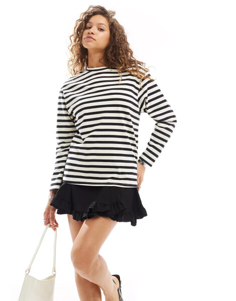 Urban Revivo striped overszied long sleeve t-shirt in multi