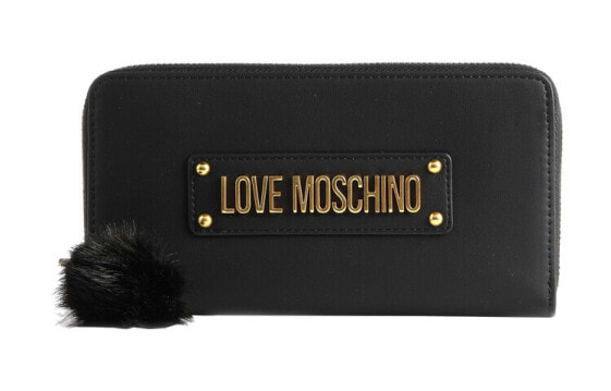Кошелек LOVE MOSCHINO Plush Logo Zip-Black