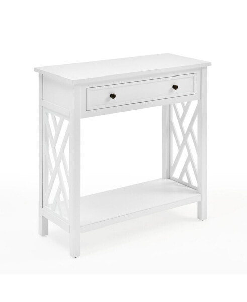 Coventry Wood Console Table with Drawer and Shelf