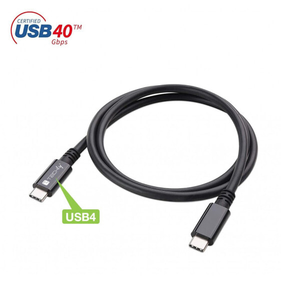 IC Intracom Techly 362602 - 0.8 m - USB C - USB C - USB4 Gen 3x2 - 40000 Mbit/s - Black
