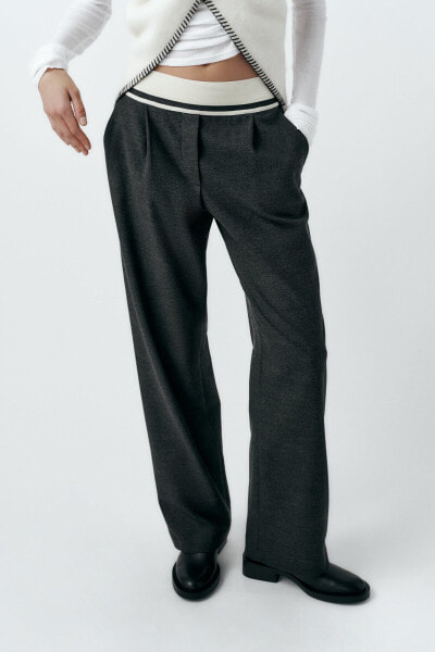 Trousers with an elasticated waistband