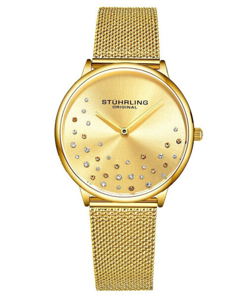 Women's Gold Tone Mesh Stainless Steel Bracelet Watch 38mm