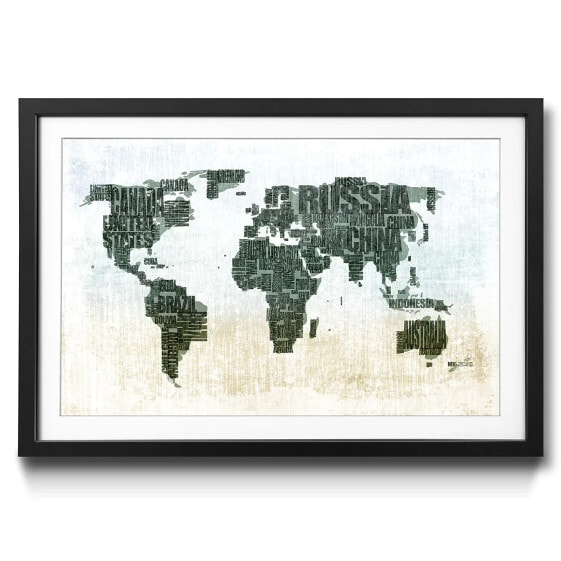 Gerahmtes Bild Worldmap No. 1