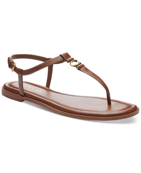 Women's Jessica Sculpted "C" Ankle-Strap Thong Flat Sandals