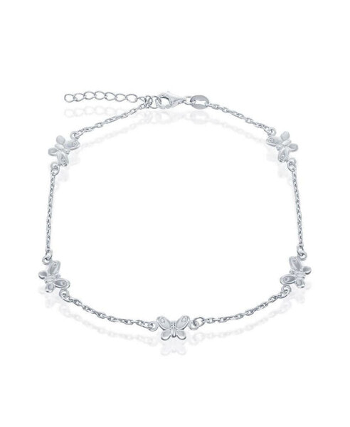 Sterling Silver Butterfly Anklet