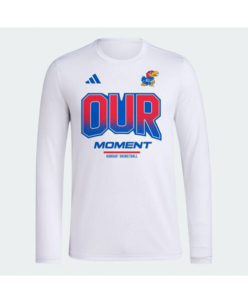 Men's White Kansas Jayhawks 2024 On Court Bench Long Sleeve T-shirt