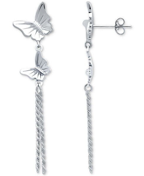 Double Butterfly Chain Drop Earrings, Created for Macy's