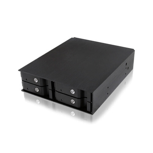 ICY BOX IB-2240SSK - 13.3 cm (5.25") - Storage drive tray - 2.5" - SATA - SATA II - SATA III - Serial Attached SCSI (SAS) - Black - Aluminium