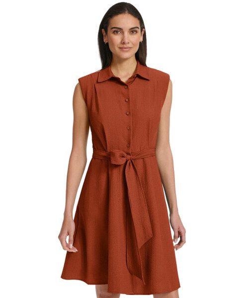 Women's Sleeveless Tie-Waist Shirtdress