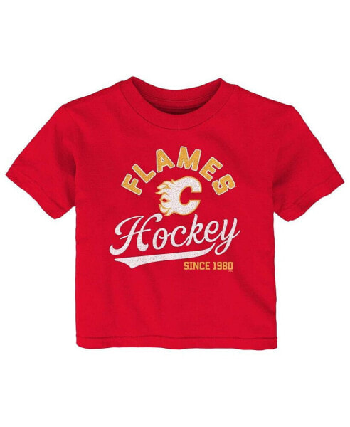 Infant Boys and Girls Red Calgary Flames Take The Lead T-shirt
