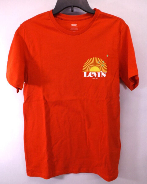 Levi's T-Shirt Adult Men's Small Orange Graphic Logo Casual New